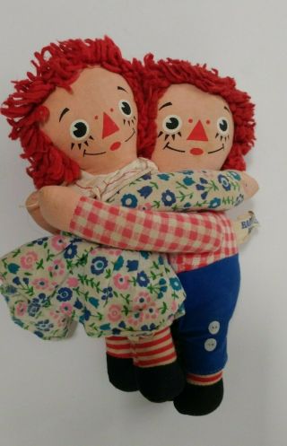 Hugging 8 " Raggedy Ann And Andy Dolls By Knickerbocker