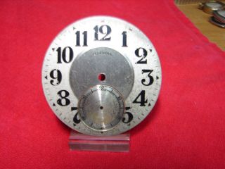 Antique Pocket Watch Dial Illinois Large Second 42mm Parts For Repair Aa16