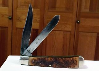 Vintage 1960 ' s - 70 ' s KABAR Trapper Pocket Knife No.  1030 All And Beauty 2