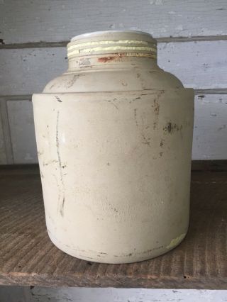 Antique Stoneware Pottery Canning Jar 1 Gal Unglazed Outside Primitive