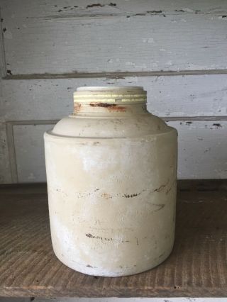 Antique Stoneware Pottery Canning Jar 1 Gal Unglazed Outside Primitive 2