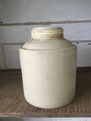 Antique Stoneware Pottery Canning Jar 1 Gal Unglazed Outside Primitive 3