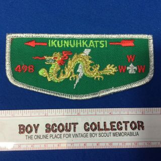 Boy Scout Oa Ikunuhkatsi Lodge 498 F3 Order Of The Arrow Pocket Flap Patch