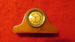 Antique Butterscotch Bakelite Clock Pencil Sharpener