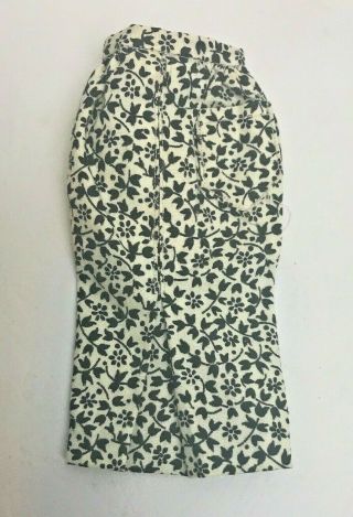 Vintage Barbie Clothes Skirt Straight Sheath Pencil Black & White Floral Tagged