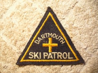Vintage 1960s Dartmouth Ski Patrol Patch,  Dartmouth College Skiway,  Lyme,  Nh