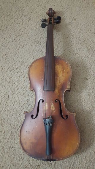 Vintage Antique Old Violin Size 13 In 1/4