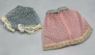 Vintage 1960’s Barbie Style Slips Underwear Lingerie Blue Pink