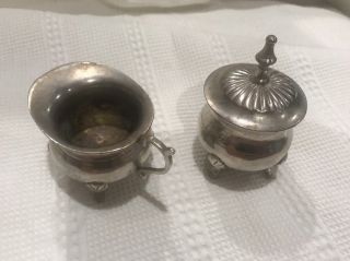Collectible Vintage Ewp Pewter Creamer Jug And Open Sugar Bowl Set Made In Usa