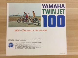 Vintage 1966 Japanese Print Yamaha Twin Jet 100 Brochure 2