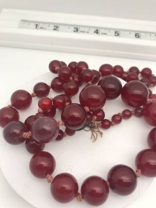 Antique Art Deco Red Cherry Amber Bakalite Necklace