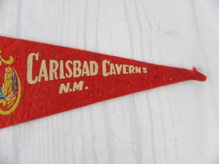Vintage 1970 ' s Totem Poles Carlsbad Caverns NM Mexico Felt Pennant 3