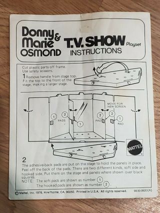 Vintage Mattel Donny & Marie Osmond TV Show Playset 1976 6