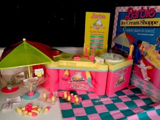 Vintage 1987 Barbie Ice Cream Shoppe Shop Real Ice Cream Maker & Box