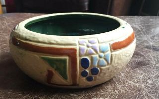 Antique Roseville Pottery Mostique Bowl Planter Art Deco