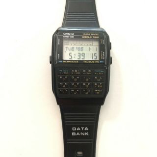 Vintage 1988 Casio Dbc - 62 Data Bank World Time Calculator Watch Module 676 Japan