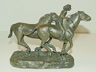 1974 Philip Kraczkowski Cast Pewter Western Sculpture " The Horse Thief "