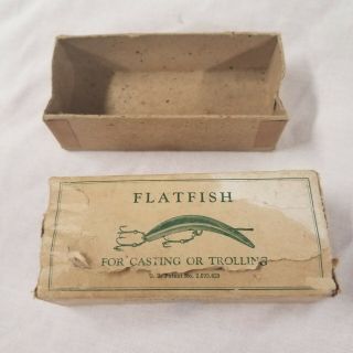Flatfish P8 Vintage Fishing Lure Helin Tackle Detroit MI Box 3