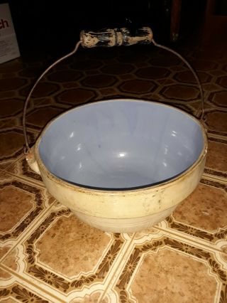 Salt Glaze Bowl With Handle Acid Proof 20th Century German