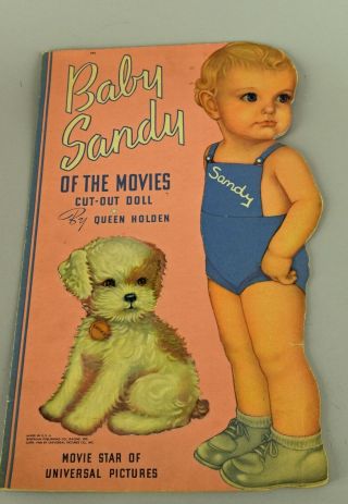 Vintage 1940 Baby Sandy Paper Dolls Book Queen Holden Whitman 996 Uncut