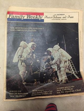 Vtg Family Weekly Logansport In July 13 1969 Man On The Moon