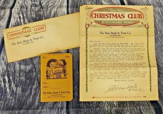 Antique Christmas Club Banking Packet Book - State Bank Fayetteville,  Tn
