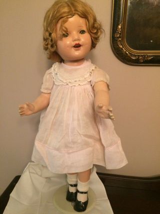 Vintage 23 " Composition Shirley Temple Type Unmarked Doll