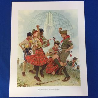Norman Rockwell Boy Scout Print 11 " X14 " A Good Sign All Over The World