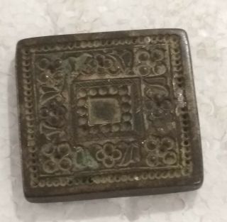 Vintage Bronzetribal Brass Die Stamp Mold For Jewelry From India Gh - 764