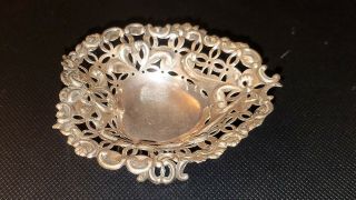 Vintage 1894 William Comyns & Sons Ltd Small Footed Basket Style Dish