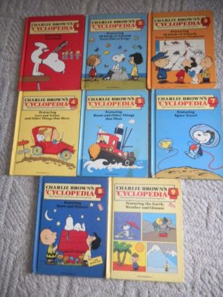Vintage 1980 ' s Charlie Brown ' s Cyclopedia Hardcover Set 3