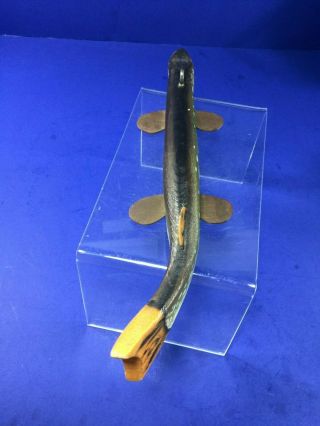 Vintage,  T.  R.  / K.  A.  W 005 - A Wood Pike Fish Weighted Spearing Decoy 7