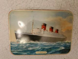 Antique Cunard R M S Queen Mary Tin.