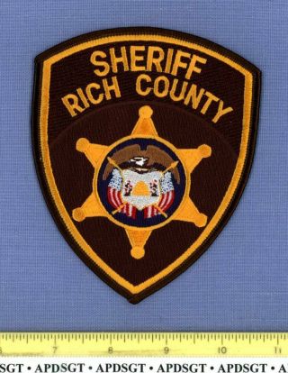Rich County Sheriff Utah Police Patch State Seal Full Embroidery