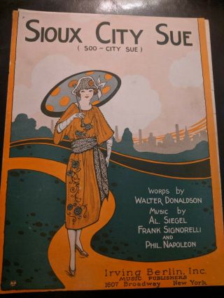 Sioux City Sue Photo Cover Sheet Music 5 Pages Vintage Antique