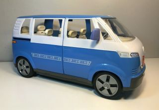Vintage 2002 Mattel Barbie Vw Volkswagen Two - Tone Blue White Retro Bus