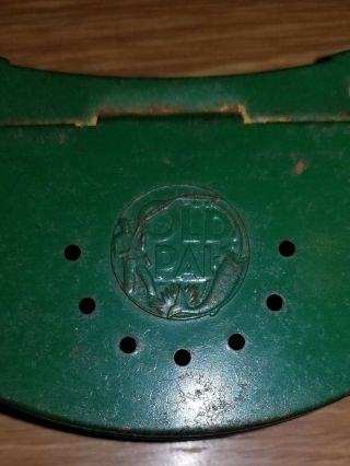 Vintage OLD PAL Fishing Green Bait Box,  Vented With Belt Holder Clips 2