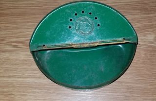 Vintage OLD PAL Fishing Green Bait Box,  Vented With Belt Holder Clips 3