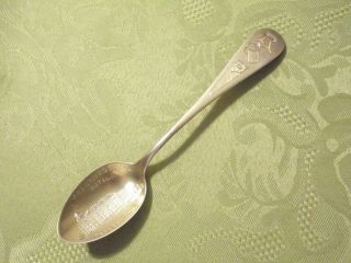 Sterling Souvenir Spoon " R - Can - Saw " Rebus Pictogram " Magnetic Springs Hotel "