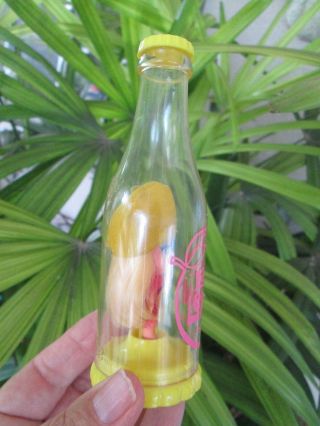 Vintage Liddle Kiddles Laffy Lemon Kola Cola Soda Pop Bottle Little Doll Yellow 7
