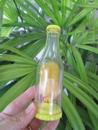 Vintage Liddle Kiddles Laffy Lemon Kola Cola Soda Pop Bottle Little Doll Yellow 8