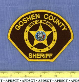 Goshen County Sheriff Wyoming Police Patch Gold Star