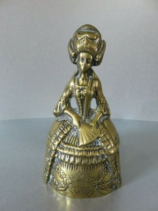 Large Antique Vintage Brass Lady Bell