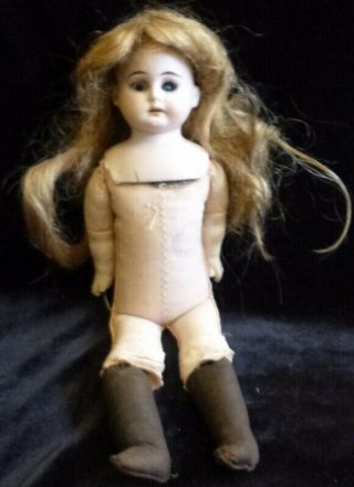 Sweet Face 13 " Antique Heubach Koppelsdorf 1900 Bisque & Cloth Doll For Repair