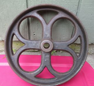 Antique Cast Iron 12 In.  Wheel Industrial Factory Cart - Coffee Table Re - Purpose