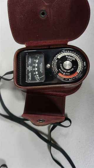 Vintage Meter Weston Model 720 - Antique Camera Exposure Meter In Leather Case