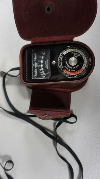 Vintage Meter Weston Model 720 - Antique Camera Exposure Meter In Leather Case 2