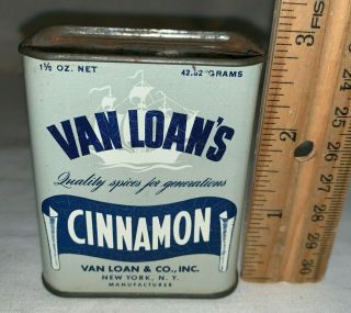 Antique Van Loan Cinnamon Spice Tin Litho Can York Ny Country Grocery Store