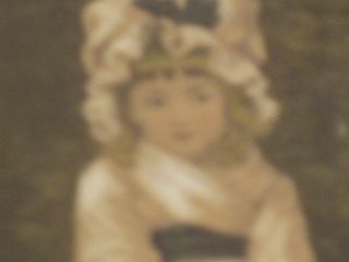 Antique Miniature Portrait Little Girl Watercolor w Label Chafee Studio 8