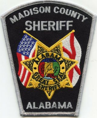 Madison County Alabama Al Black Background Sheriff Police Patch